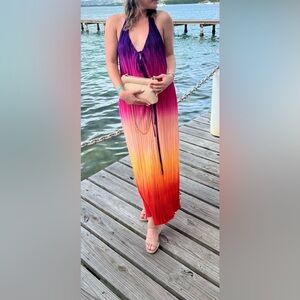Lovers at sunset maxi dress- pink